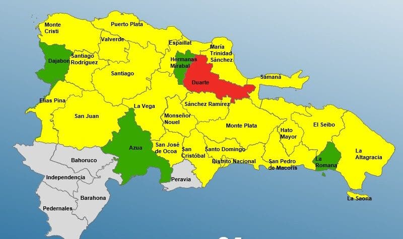 COE actualiza alertas por vaguada: una provincia en rojo y 21 en amarillo